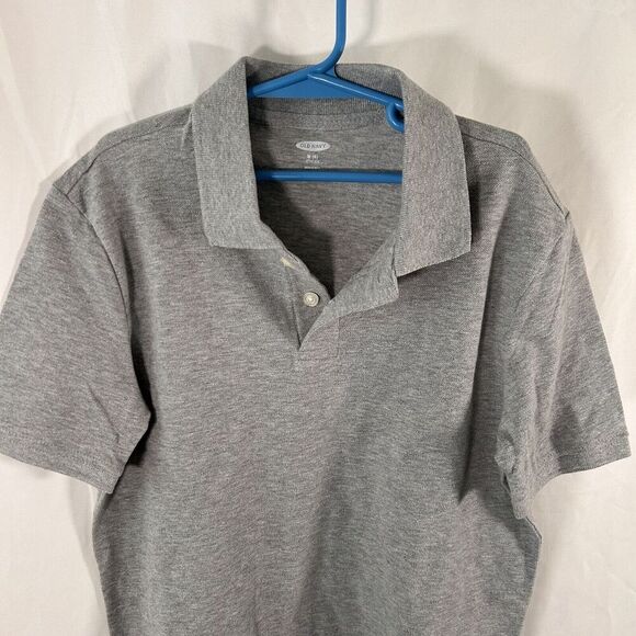 New Old Navy Polo Boys Medium Grey Short Sleeve Collared Cotton Blend - Picture 2 of 7